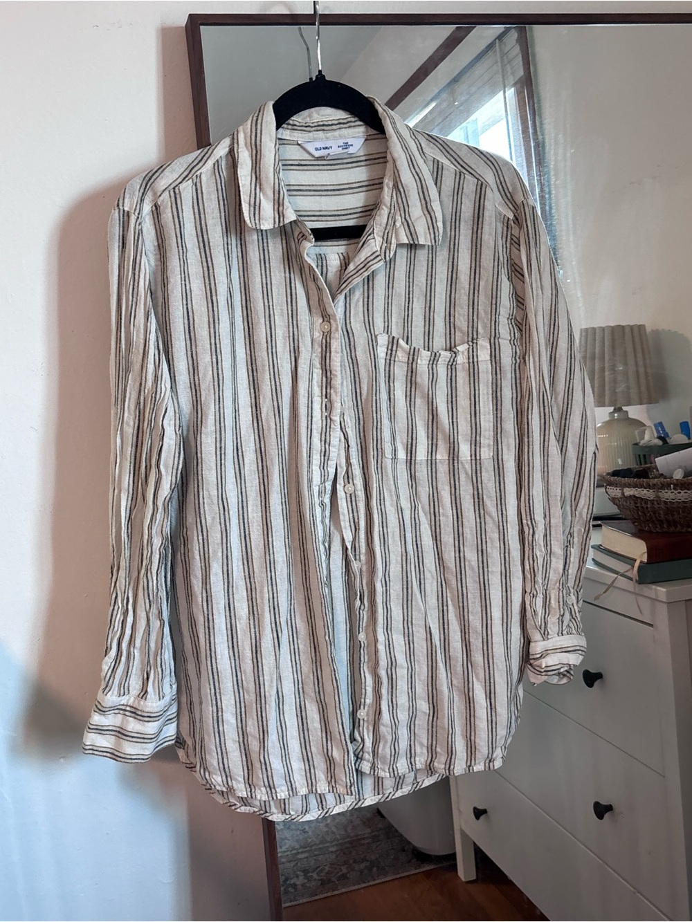 Old Navy linen blend boyfriend shirt